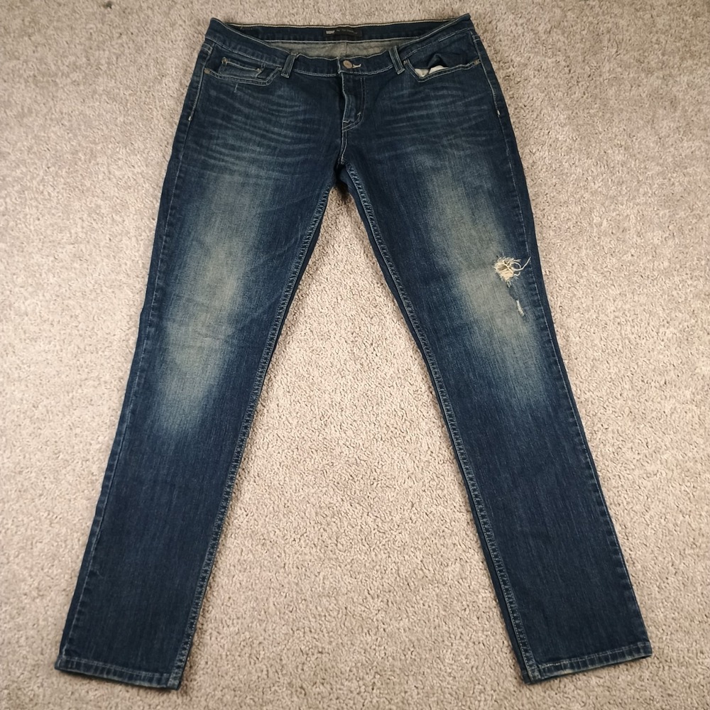 Levi's 524 Too Superlow Skinny Jeans Women's 15M Distressed Stretch